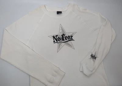 Camisa térmica de manga larga vintage No Fear blanca con logotipo de estrella tejido gofre Y2K grunge Foto 1 de 4