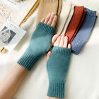 Women Winter Warmer Half Finger Fingerless Gloves Wrist Arm Hand Knitted Mittens