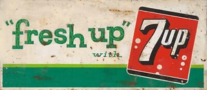 FRESH UP WITH 7UP ADVERTISING METAL SIGN - Picture 1 of 1