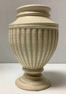 Vaso/urna/piantana vintage Heager bianco sporco alto 11" - Foto 1 di 6