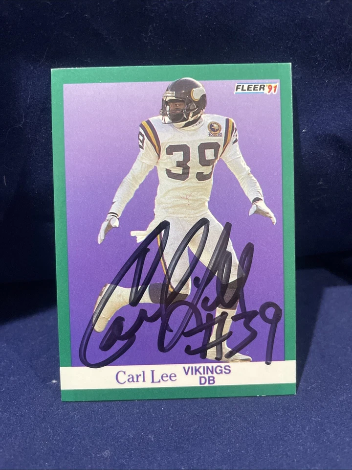 Carl Lee  -Marshall- Minnesota Vikings Autographed Card - Image 1 of 2