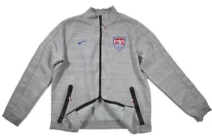 NIKE USA Soccer Tech Fleece Track Jacket Mens L Gray Embroidered Athletic - Picture 1 of 14