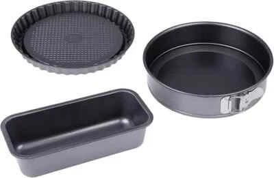 Backformen-Set, 3-teilig Springform Obstboden Kastenform anthrazit NEU OVP - Bild 1 von 2