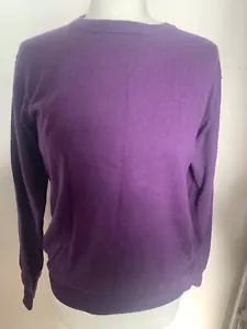 WOOLOVERS Jumper Cotton Cashmere Size Small Purple Pullover Women’s Good - Picture 1 of 7