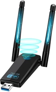CHIAVETTA USB PER WiFi DOPPIA ANTENNA PER PC LAPTOP ADATTATORE Wi-Fi DUAL BAND - Foto 1 di 7