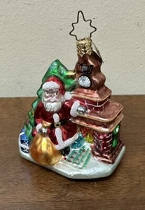 Christopher Radko Santa Fireplace Tree Little Gem Ornament - Picture 1 of 8