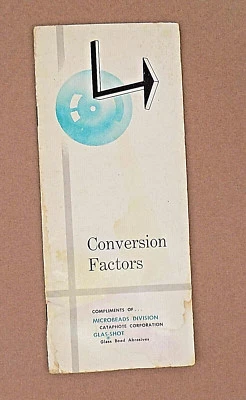 CONVERSION FACTORS BOOKLET INDUSTRIAL ENGINEERS MANAGES MANUAL PRODUCTION - Image 1 of 4