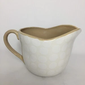 Coton Colors Attachment Mixing Bowl Laura Johnson Polka Dots Pattern White Tan - Picture 1 of 11