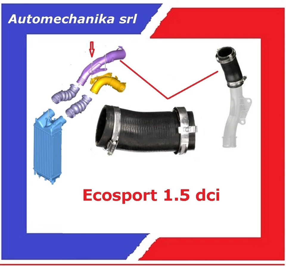 MANICOTTO TURBO INTERCOOLER SUPERIORE FORD ECOSPORT 2062465 F4B16F075AA - Immagine 1 di 1