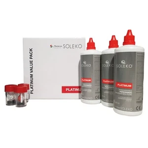 Menicon Soleko Platinum Peroxide Solution Soft RGP Ortho-K CL 3x360ml + 3 Case - Picture 1 of 4