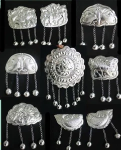 Tribal exotic chinese handmade miao silver costume jewellery DIY ornament 1piece - Picture 1 of 9