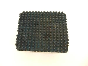 Vintage Carved Wood Textile Printing Block – Square Dot – Primitive Rustic - Picture 1 of 10