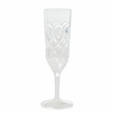 RICE - Acryl Champagner Glas - clear Swirly - retro - 200 ml - Garten / Camping