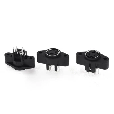 UXCELL 3 x adaptador conector hembra mini DIN con montaje de PCB S-video 4 pines