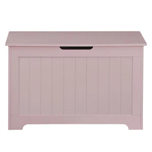 Spielzeugkiste Lift Top rosa 2 Sicherheitsscharniere Holz Eingang Aufbewahrungstruhe Bank - Bild 1 von 24