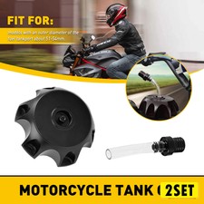 2set Universal Black Tank Fuel Gas Cap For Suzuki Honda Kawasaki Motorcycle Car