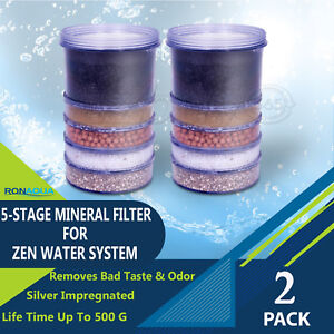 Cartouche de filtre minéral de remplacement en 5 étapes pour système d'eau zen lot de 2