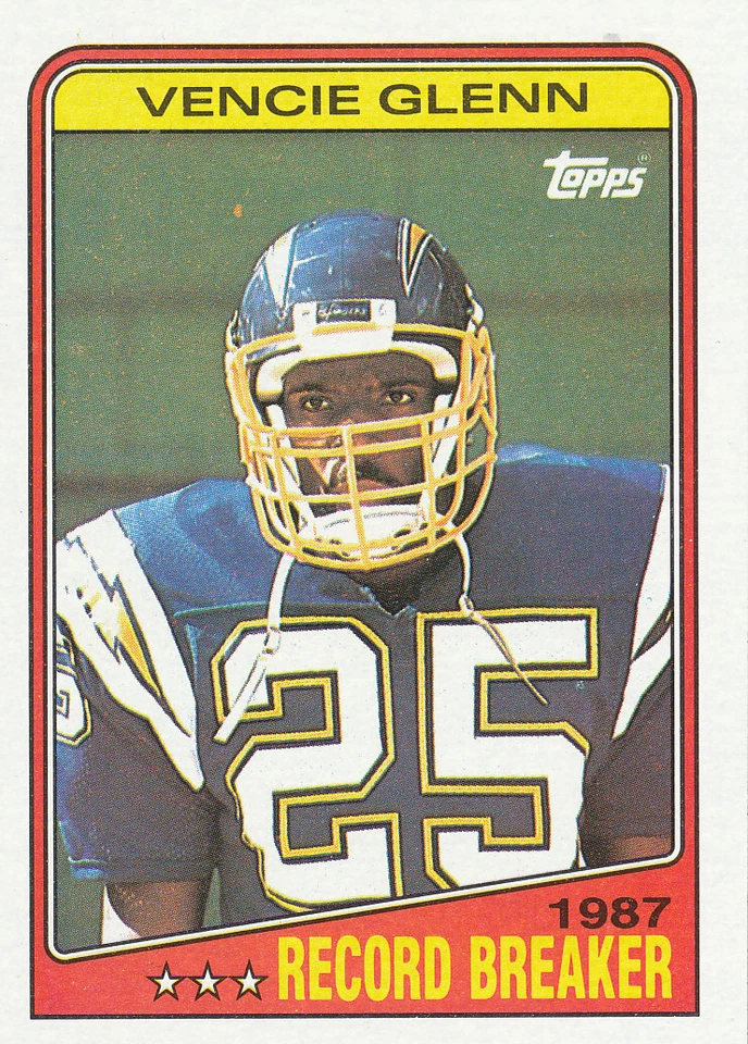 Vencie Glenn 1988 Topps #2 Chargers Football Card - Image 1 of 1
