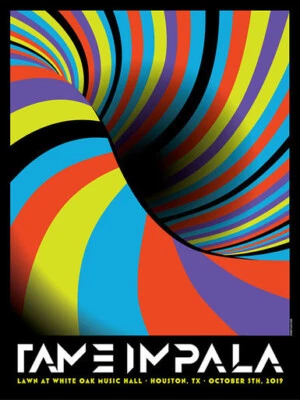 TAME IMPALA - 2019 - HOUSTON - DAN STILES - ROBLE BLANCO - PÓSTER ORIGINAL DE LA GIRA Foto 1 de 4