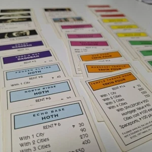 Star Wars Monopoly 1997 Edición Trilogía Repuesto Propiedad Escritura Cartas Luchador - Imagen 1 de 10