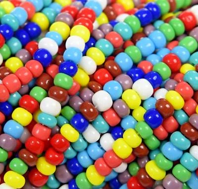 Чешские стеклянные бусины размер 6/0 «НЕПРОЗРАЧНЫЙ ВСЕ СМЕШАННЫЕ» россыпью 40 граммов - Изображение 1 из 4