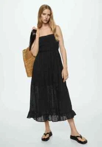 MANGO Elena Black Eyelet Sun Dress 2211 Size XS (US 2) - Picture 1 of 5