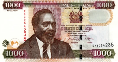 Kenya 1000 Shillings 2010 aUNC Banknote P-51e Prefix EK Paper Money - Image 1 of 2