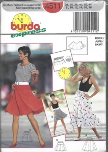 Falda Burda Express patrón #4511 en tallas 8-18 - Imagen 1 de 1