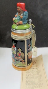 Rara Piedra de Cerveza con Tapas de Arte Global Alemán Goebel MerKelback De Colección con Etiquetas - Imagen 1 de 10