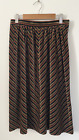 VTG 80s St Michael Brown Green Gold Diagonal Stripe Gathered Velour Skirt 8.