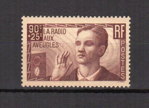 France 1938 Y&T 418 la radio aux aveugles timbre neuf MNH/TE1623 - Imagen 1 de 1