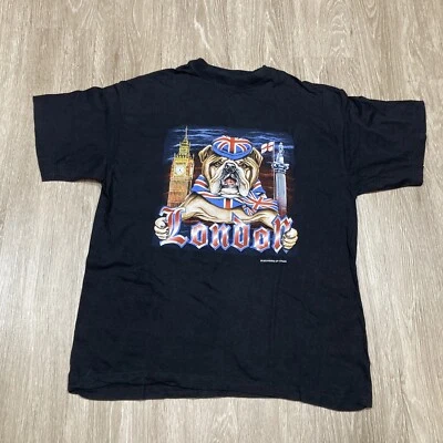 Camisa Bulldog L Vintage Años 90 00 Londres Perro Inglés Gran Bretaña Camiseta Y2k Foto 1 de 4