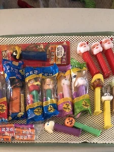 PEZ DISPENSERS Lot 15 vintage Disney Warner Bros Flintstones NASCAR Easter santa - Picture 1 of 5
