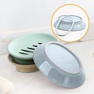 Plastic Oval Soap Dish Simple Soap Dish Double Layer Trays For Kitchen Bathroom - Picture 1 of 32