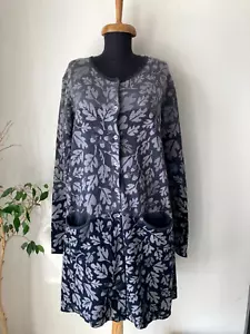 Gudrun Sjoden Organic Cotton Long Cardigan Sweater Pockets size M - Picture 1 of 7