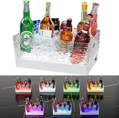 Cubo de hielo de plástico para bebidas para fiestas, bebida transparente grande de 15 litros y 4 galones Foto 1 de 4