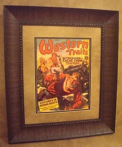 VINTAGE WESTERN MOVIE POSTER FRAMED "WESTERN TRAILS" MARCH 1941 - Picture 1 of 6