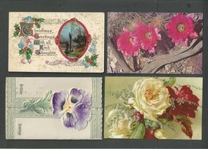 FL-91  4 Vintage Floral Post Cards - Picture 1 of 1
