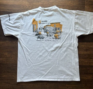 Men's Vintage Oneita T-Shirt White Trade Show XL Single Stitch 90s Construction - Picture 1 of 16