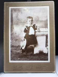 Antiguo gabinete tarjeta fotografía niño ~ Leon Taylor ~ Butler Cortland NY - Imagen 1 de 10