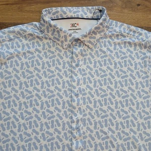 Johnston & Murphy XC4 Shirt Mens XXL 2XL White Pineapple Print AOP Button Flex - Picture 1 of 10