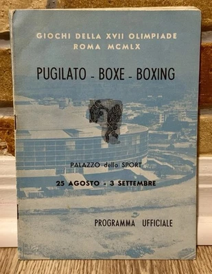 1960 ROME ROMA OLYMPIC BOXING PROGRAM CASSIUS CLAY MUHAMMAD ALI GOLD MEDAL RARE - Image 1 of 4
