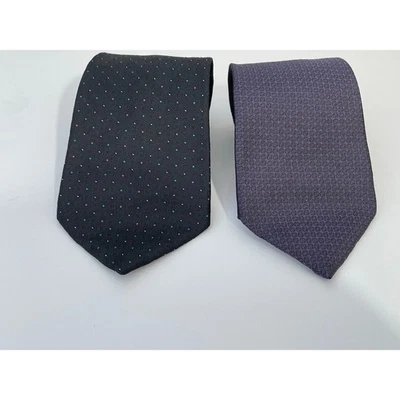 Oscar De La Renta Silk Necktie Lot of 2 Wedding Guest Preppy Office  - Image 1 of 4