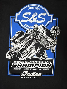 Camicia moto indiana S&S ciclo XL nero/blu manica corta Biker - Foto 1 di 12