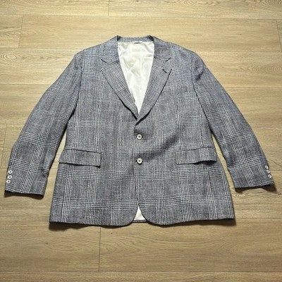 Vtg 90’s Blazer Jacket Blair Mens L 50 Leisure Suit Sport Coat Made USA Glen - Image 1 of 4