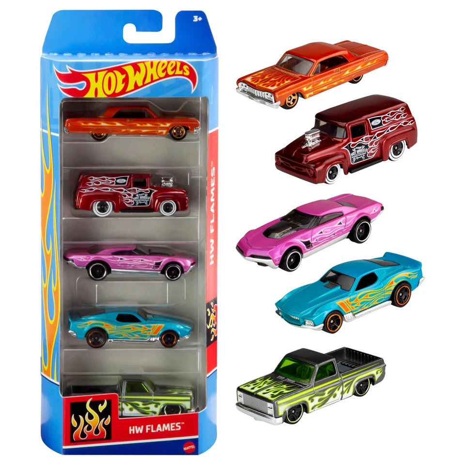 Macchinine Hot Wheels In scala 1:64 Confezione Da 5 Veicoli Con Dettagli Autenti - Immagine 1 di 1