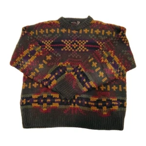 Vintage Structure Size Medium Ramie Cotton Handknitted Sweater Chunky Thick B59 - Picture 1 of 12