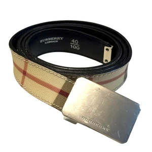 Cinturón Burberry London Nova Check para hombre con tono plateado - 40/100 lona recubierta - Imagen 1 de 7