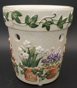 PAC Potted Flowers Ivy Leaves Border Wax Melt Tealight Holder - Picture 1 of 5