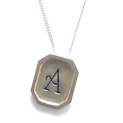 Sterling Silver Initial A Pendant Necklace, Dainty Letter A Charm Necklace - Image 1 of 4